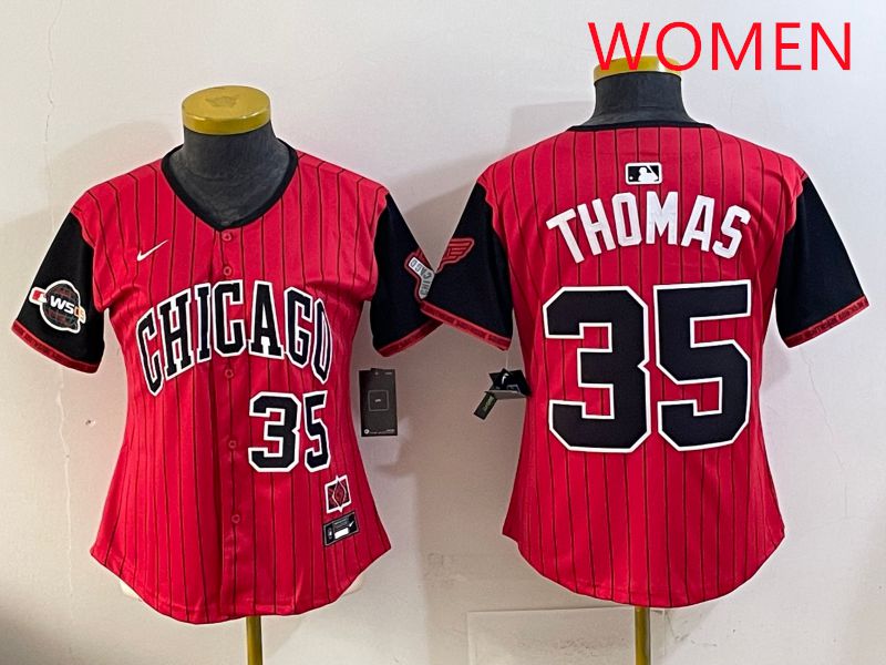 Women 2025 Chicago White Sox #35 Thomas Red Joint Name Nike MLB Jersey style 9->women mlb jersey->Women Jersey